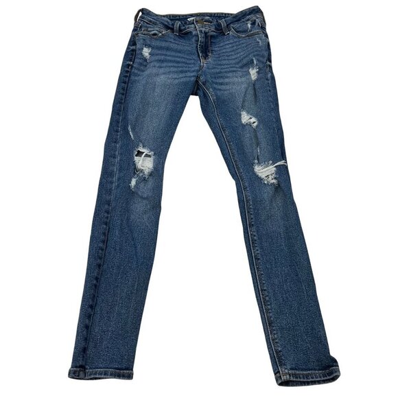 Old Navy Womens Rockstar Super Skinny Jeans Distressed Size 0 - Picture 1 of 9